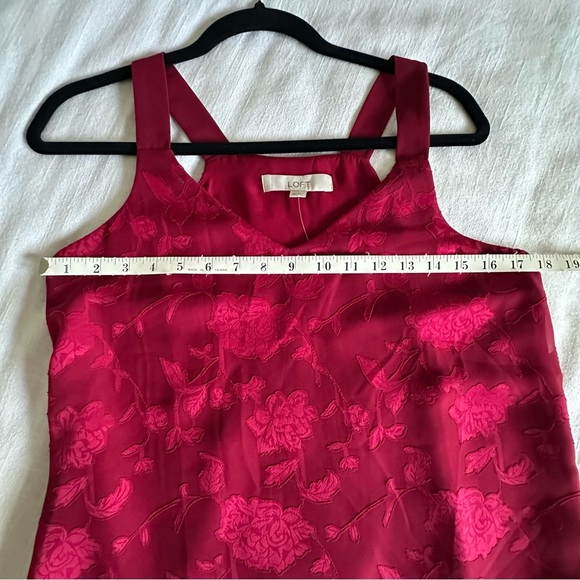LOFT Top Womens Extra Small XS Red Floral Tank Camisole Party Feminine New $54 - Picture 5 of 8